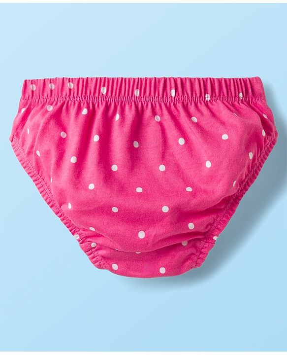 Babyhug 100% Cotton Knit Panties With Floral Polka Dot & Bunny Print Pack of 3 - Multicolor