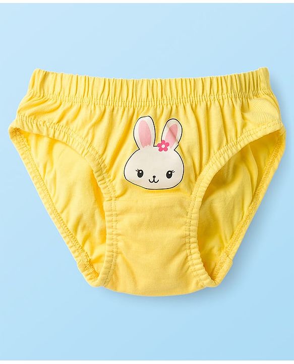 Babyhug 100% Cotton Knit Panties With Floral Polka Dot & Bunny Print Pack of 3 - Multicolor