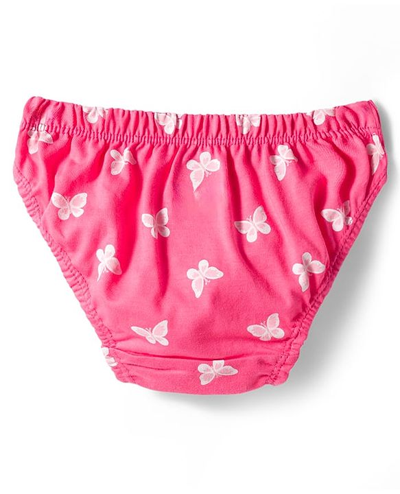 Babyhug 100% Cotton Knit Floral Butterfly & Polka Dots Printed Panties Pack Of 3 - Multicolour