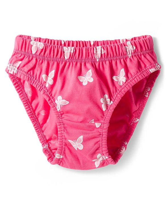 Babyhug 100% Cotton Knit Floral Butterfly & Polka Dots Printed Panties Pack Of 3 - Multicolour
