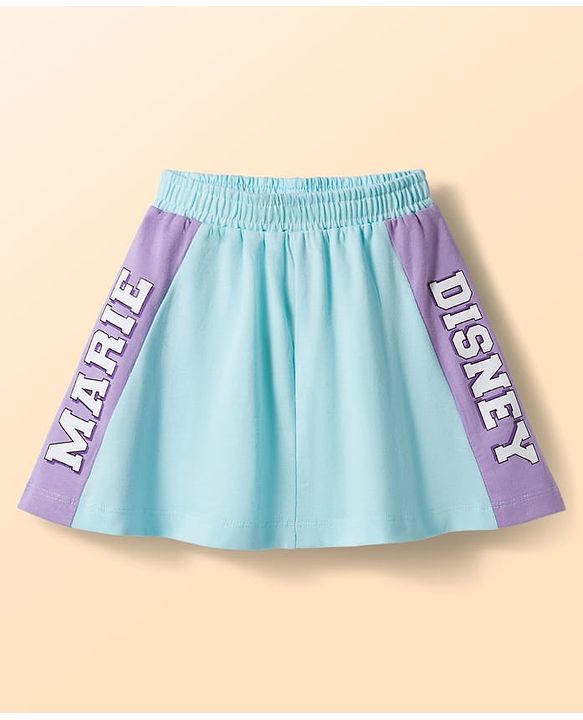 Babyhug Disney Single Jersey Knit Half Sleeves T-Shirt & Skirt Set with Marie Graphic - Multicolor