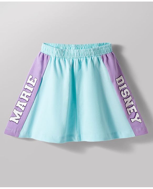 Babyhug Disney Single Jersey Knit Half Sleeves T-Shirt & Skirt Set with Marie Graphic - Multicolor