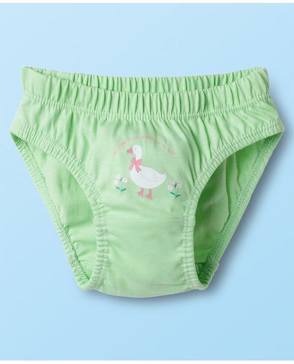 Babyhug 100% Cotton Knit Panties With Floral & Duck Print Pack of 3 - Multicolor