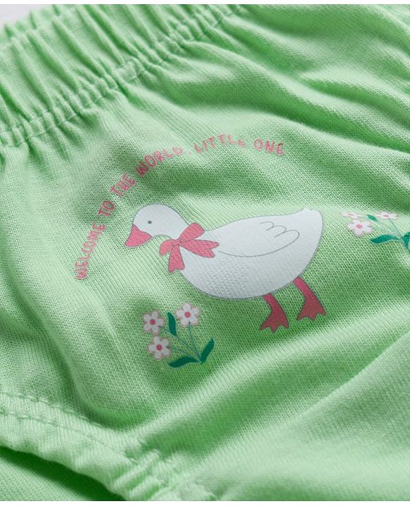 Babyhug 100% Cotton Knit Panties With Floral & Duck Print Pack of 3 - Multicolor