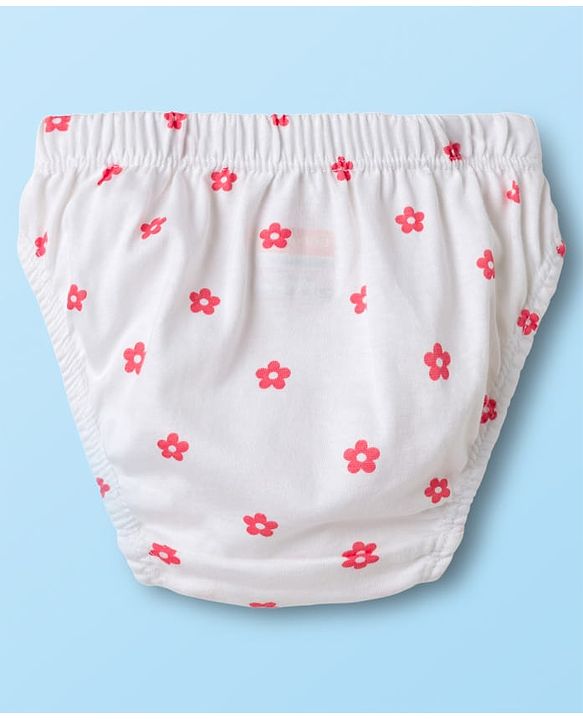 Babyhug 100% Cotton Knit Panties With Floral & Duck Print Pack of 3 - Multicolor