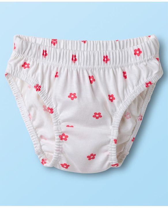 Babyhug 100% Cotton Knit Panties With Floral & Duck Print Pack of 3 - Multicolor