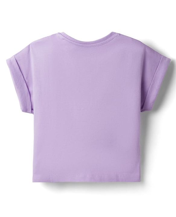 Babyhug Disney Single Jersey Knit Half Sleeve Top & Skirt With Minnie Mouse Graphics - Lavender