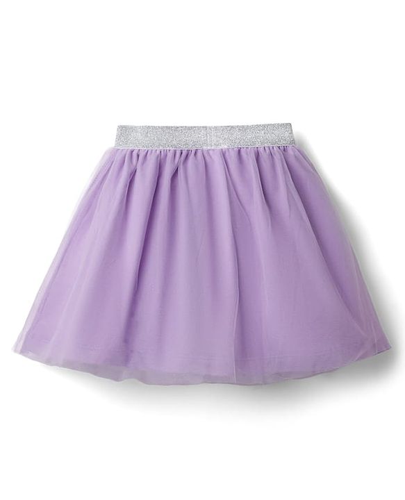 Babyhug Disney Single Jersey Knit Half Sleeve Top & Skirt With Minnie Mouse Graphics - Lavender