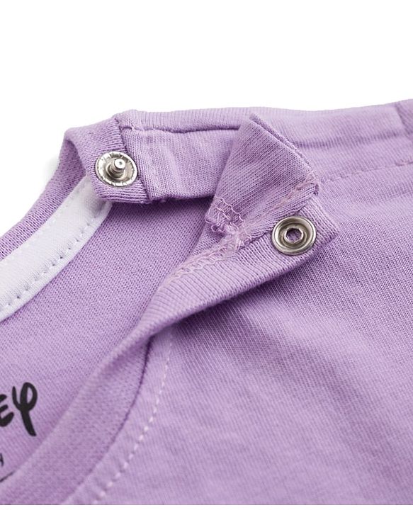 Babyhug Disney Single Jersey Knit Half Sleeve Top & Skirt With Minnie Mouse Graphics - Lavender
