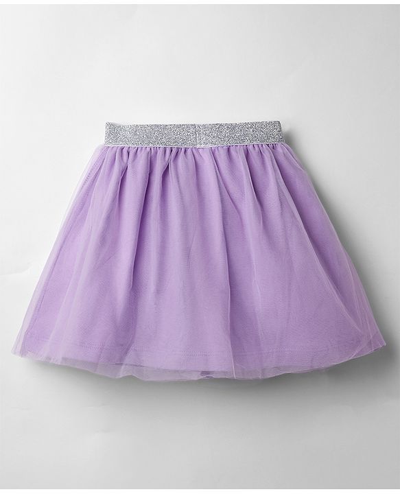 Babyhug Disney Single Jersey Knit Half Sleeve Top & Skirt With Minnie Mouse Graphics - Lavender