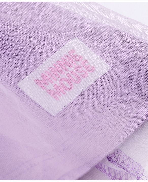 Babyhug Disney Single Jersey Knit Half Sleeve Top & Skirt With Minnie Mouse Graphics - Lavender