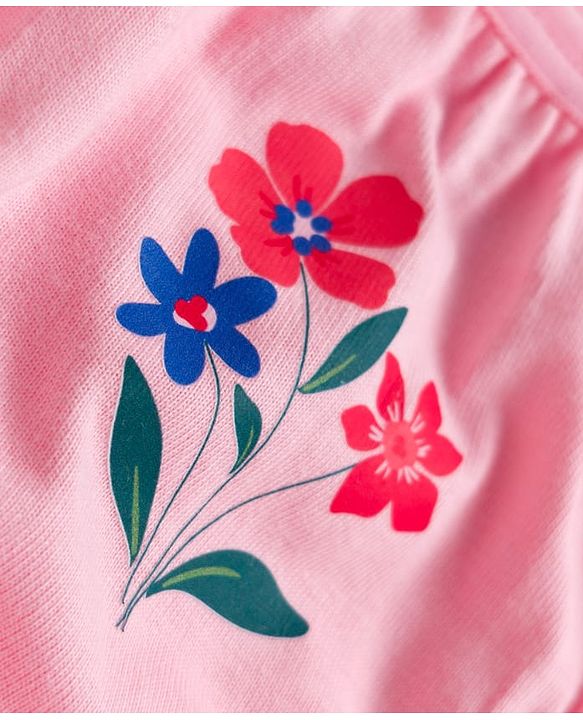 Babyhug 100% Cotton Knit Floral Printed Panties Pack Of 3 - Multicolour