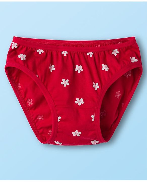 Babyhug 100% Cotton Knit Floral Printed Panties Pack Of 3 - Multicolour