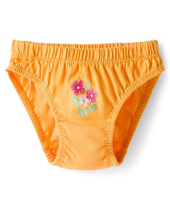 Babyhug 100% Cotton Knit Floral Printed Panties Pack Of 3 - Multicolour