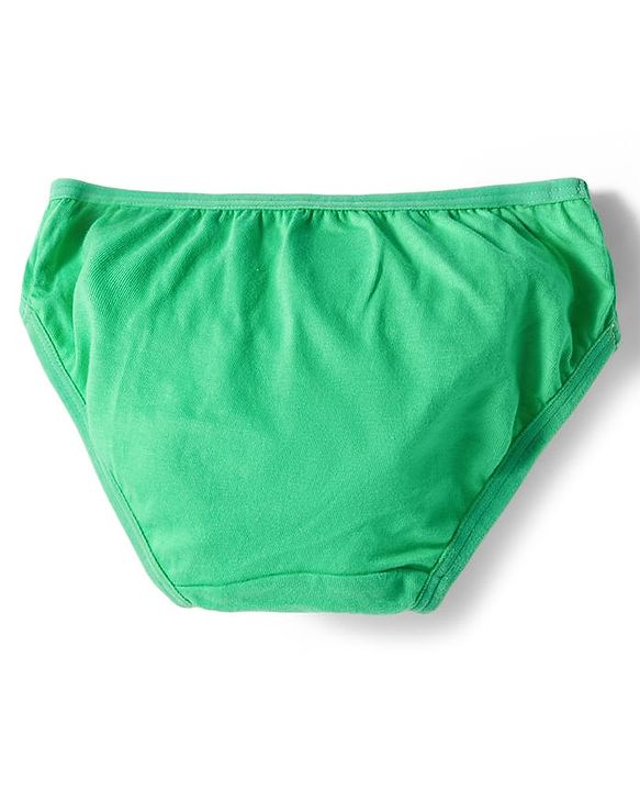 Babyhug 100% Cotton Knit Panties with Floral Print Pack of 3 - Green, Blue & Orange