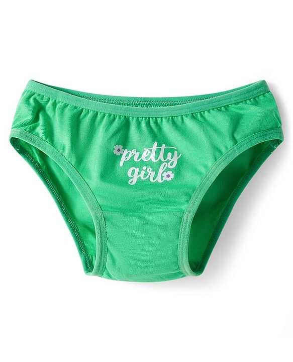 Babyhug 100% Cotton Knit Panties with Floral Print Pack of 3 - Green, Blue & Orange