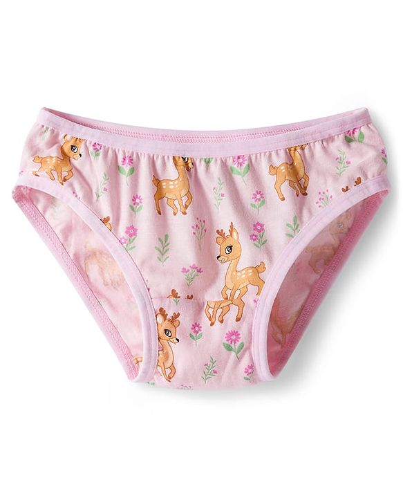Babyhug 100% Cotton Knit Animal & Polka Dots Printed Panties Pack Of 3 - Multicolour