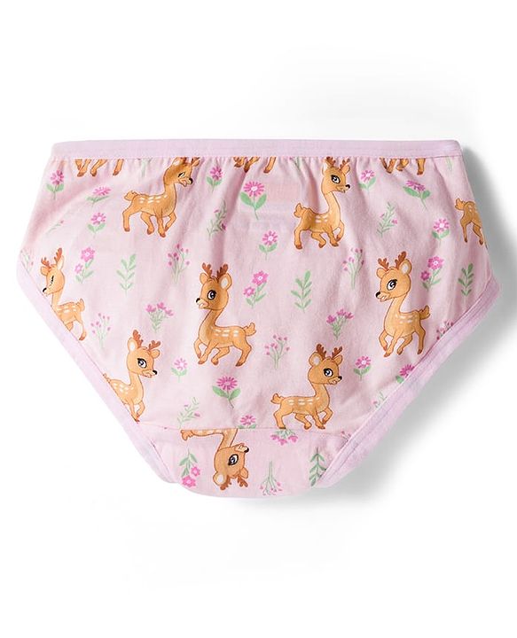 Babyhug 100% Cotton Knit Animal & Polka Dots Printed Panties Pack Of 3 - Multicolour