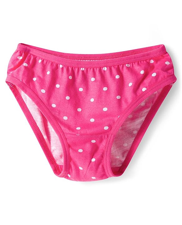 Babyhug 100% Cotton Knit Animal & Polka Dots Printed Panties Pack Of 3 - Multicolour