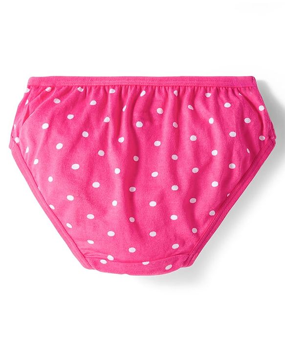 Babyhug 100% Cotton Knit Animal & Polka Dots Printed Panties Pack Of 3 - Multicolour
