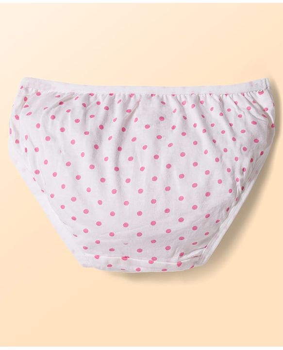 Babyhug 100% Cotton Knit Panties with Floral & Polka Dot Print Pack of 3 - Multicolor