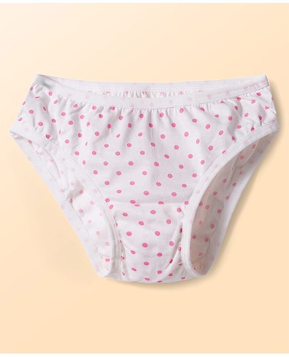 Babyhug 100% Cotton Knit Panties with Floral & Polka Dot Print Pack of 3 - Multicolor