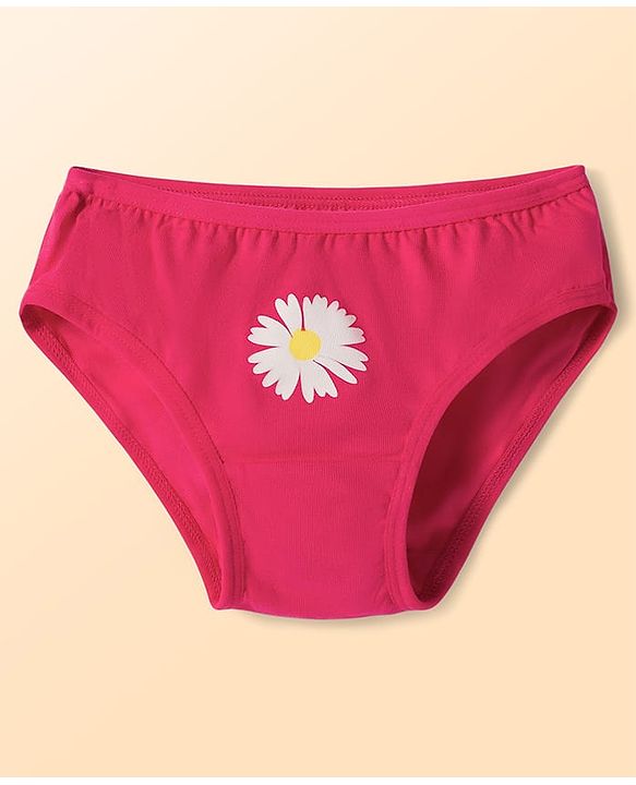 Babyhug 100% Cotton Knit Panties with Floral & Polka Dot Print Pack of 3 - Multicolor