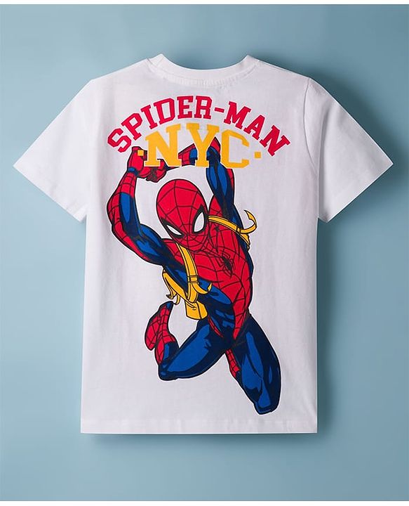 Pine Kids Marvel Single Jersey Knit Half Sleeves T-Shirt & Lounge Pant Set With Spider-Man Graphics - Multicolor