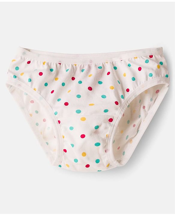 Babyhug 100% Cotton Knit Polka Dots & Floral Printed Panties Pack Of 3 - Multicolour