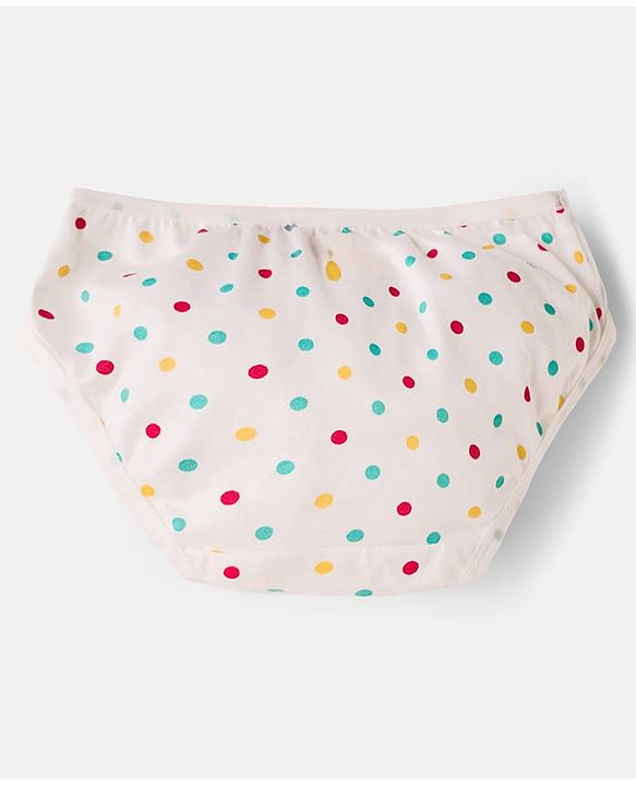 Babyhug 100% Cotton Knit Polka Dots & Floral Printed Panties Pack Of 3 - Multicolour