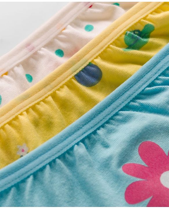 Babyhug 100% Cotton Knit Polka Dots & Floral Printed Panties Pack Of 3 - Multicolour