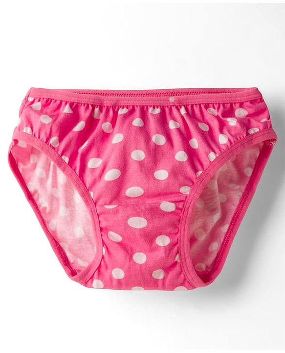 Babyhug 100% Cotton Knit Floral & Polka Dots Printed Panties Pack Of 3 - Multicolour