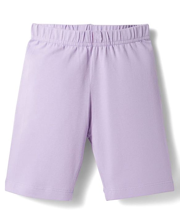 Babyhug Cotton Lycra Knit Solid Colour Cycling Shorts Pack Of 3 - Multicolour