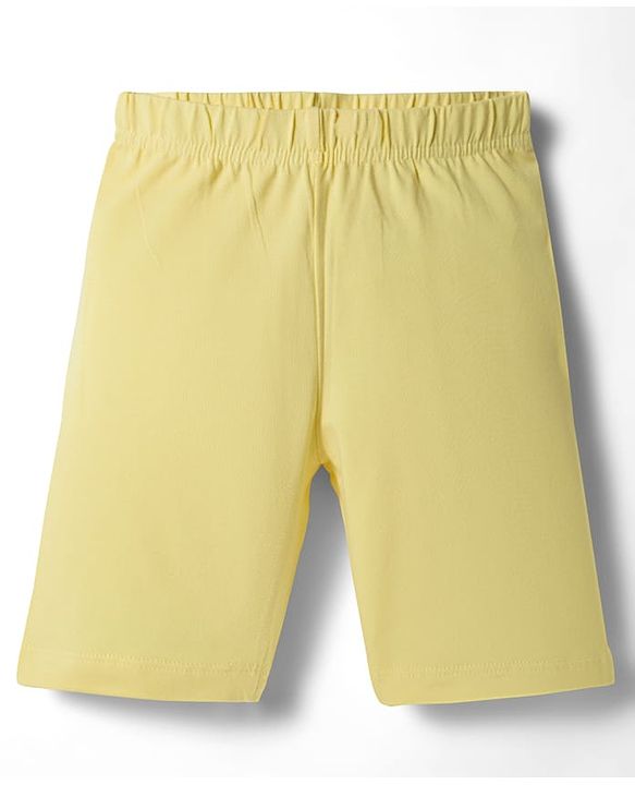 Babyhug Cotton Lycra Knit Solid Colour Cycling Shorts Pack Of 3 - Multicolour