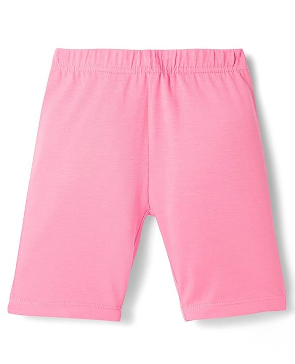 Babyhug Cotton Lycra Knit Solid Colour Cycling Shorts Pack Of 3 - Multicolour