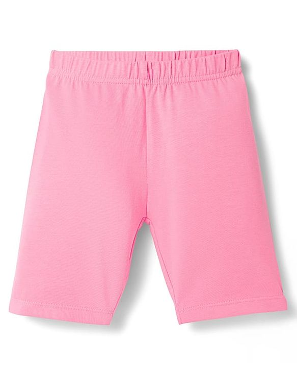 Babyhug Cotton Lycra Knit Solid Colour Cycling Shorts Pack Of 3 - Multicolour