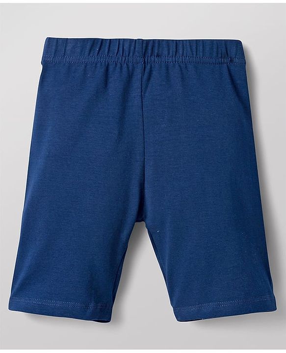 Babyhug Cotton Lycra Knit Solid Colour Cycling Shorts Pack of 3 - White Blue & Black