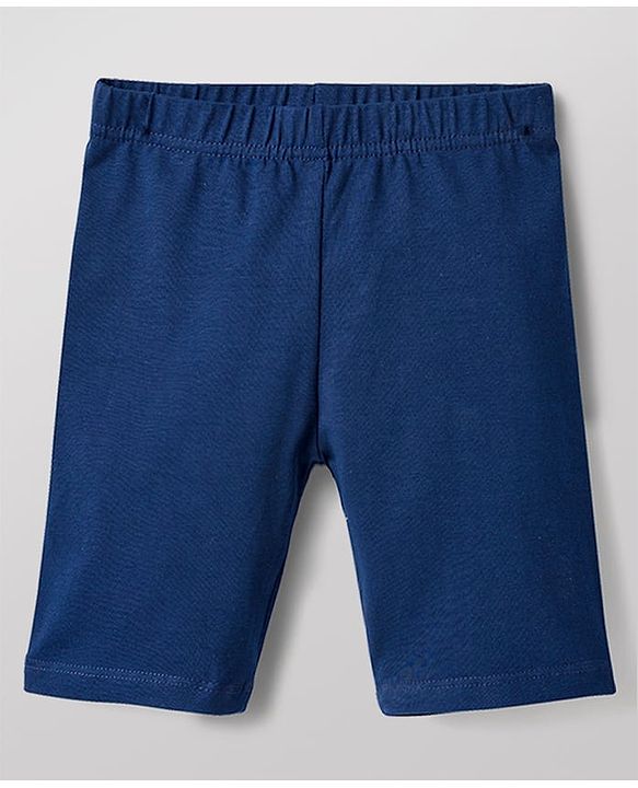 Babyhug Cotton Lycra Knit Solid Colour Cycling Shorts Pack of 3 - White Blue & Black