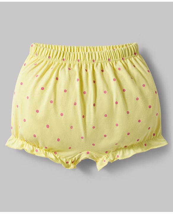 Babyhug 100% Cotton Single Jersey Knit Bloomers With Polka Dots Print Pack of 5 - Multicolor