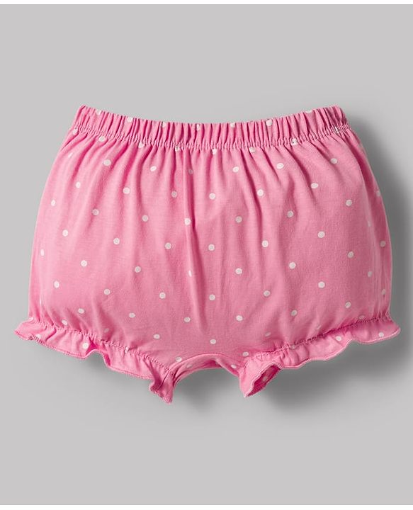 Babyhug 100% Cotton Single Jersey Knit Bloomers With Polka Dots Print Pack of 5 - Multicolor