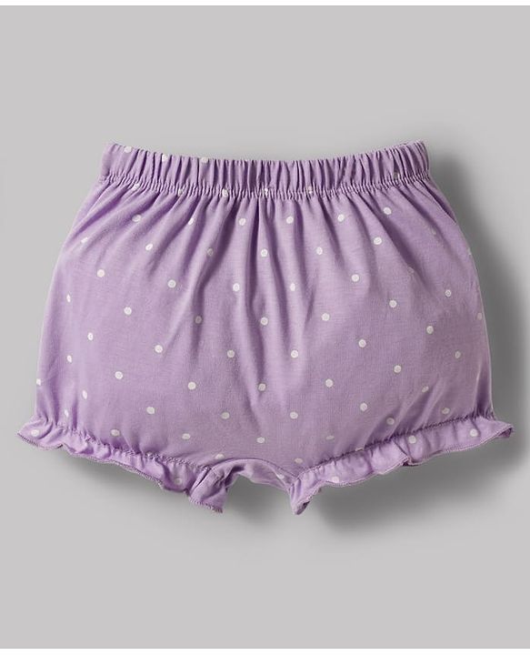 Babyhug 100% Cotton Single Jersey Knit Bloomers With Polka Dots Print Pack of 5 - Multicolor