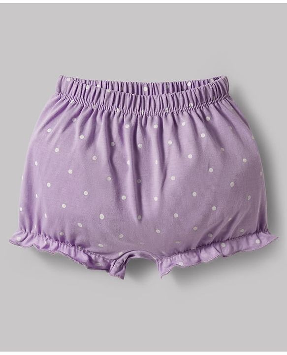 Babyhug 100% Cotton Single Jersey Knit Bloomers With Polka Dots Print Pack of 5 - Multicolor