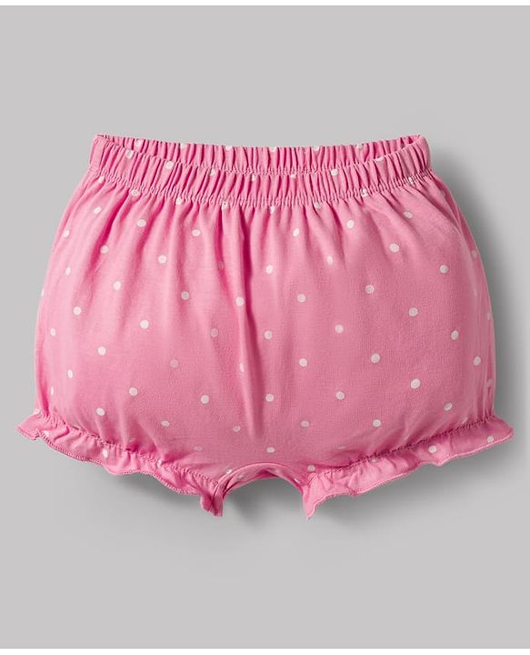 Babyhug 100% Cotton Single Jersey Knit Bloomers With Polka Dots Print Pack of 5 - Multicolor