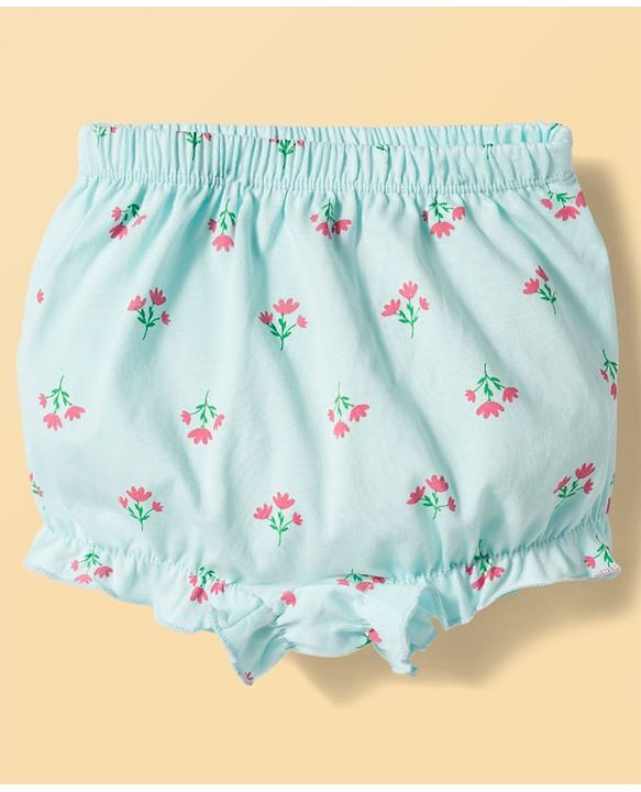 Babyhug 100% Cotton Knit Bloomers With Floral Print Pack of 3 - Multicolor