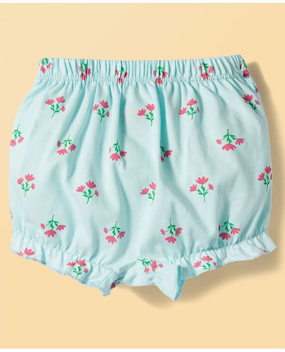 Babyhug 100% Cotton Knit Bloomers With Floral Print Pack of 3 - Multicolor