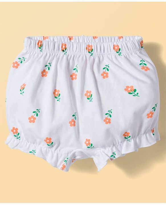 Babyhug 100% Cotton Knit Bloomers With Floral Print Pack of 3 - Multicolor