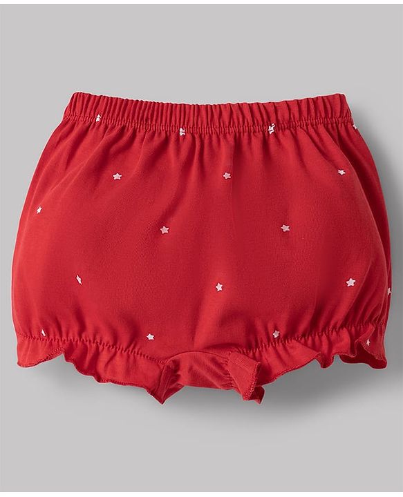 Babyhug 100% Cotton Knit Bloomers with Heart & Star Print Pack of 3 - Multicolor
