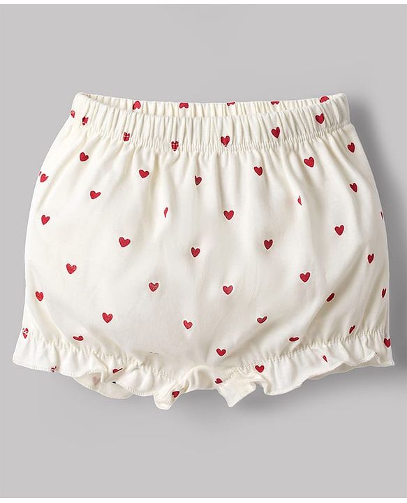 Babyhug 100% Cotton Knit Bloomers with Heart & Star Print Pack of 3 - Multicolor