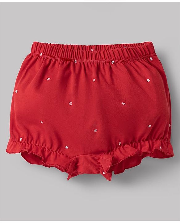 Babyhug 100% Cotton Knit Bloomers with Heart & Star Print Pack of 3 - Multicolor