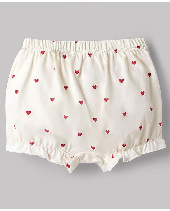 Babyhug 100% Cotton Knit Bloomers with Heart & Star Print Pack of 3 - Multicolor